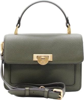 Pourchet Tassen, Dames, Groen, ONE Size, Leer, Auteuil Handbag