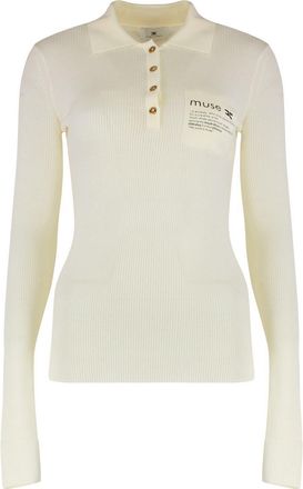 Elisabetta Franchi Long Sleeve Polo Shirt