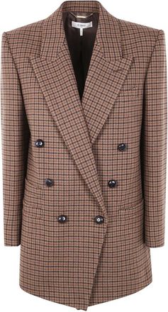 Chloé Jassen, Dames, Bruin, S, Stijlvolle double-breasted jas