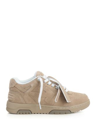 Off-white Out Of Office In Suede Sneakers Beige-Uomo