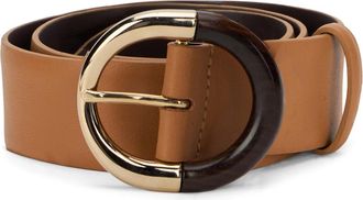 Alberta Ferretti Klassieke riem met gesp - Dames - Riemen - Bruin - S - Leer - Accessoires