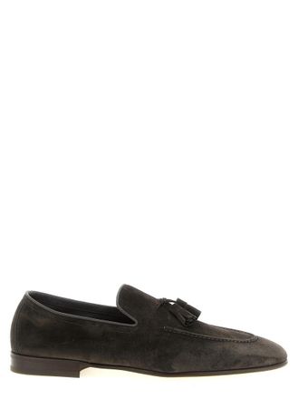 Brunello Cucinelli Grey Slip On Loafers