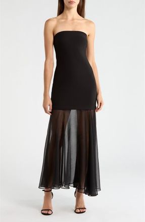 ASTR the Label Lizet Strapless Maxi Dress in Black at Nordstrom, Size Medium