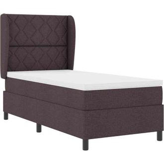 vidaXL Cama Tipo Box Spring Marr&oacute;n Oscuro 100 X 200 Cm Tela Vidaxl