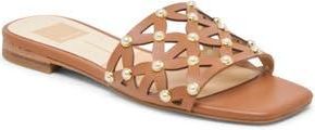 Dolce Vita Berrit Studded Slide Sandal in Saddle Leather at Nordstrom Rack, Size 10.5