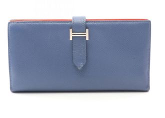 Herm&egrave;s Herm&egrave;s B&eacute;arn 2018 Souffle Bi-fold Wallet in Cornflower Blue