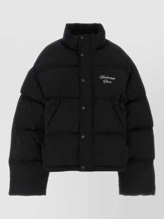 Balenciaga cotton blend down jacket high collar