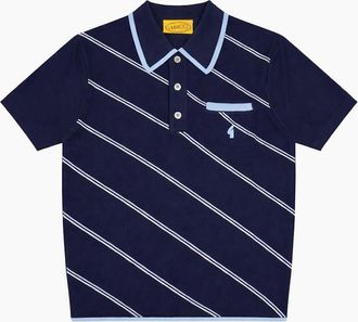 Gabicci Vintage 1973 Mens Gabicci Vintage Connett Archive Knit Polo Shirt - Navy - Size: 42