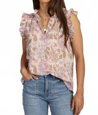 Dylan Romy Ruffle Top In Print