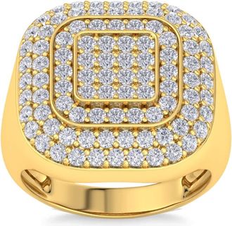 Pompeii3 3Ct Mens Diamond Ring Wide High Polished Anniversary Band White or Yellow Gold