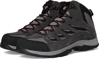 Columbia Crestwood Mid Waterproof Mens Shoes Dark Grey/Mountain Red : 11.5 D - Medium, Suede/Textile
