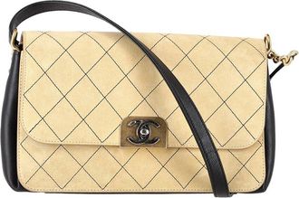 Chanel Beige Suede Classic Flap Bag (Authentic Pre-Loved)