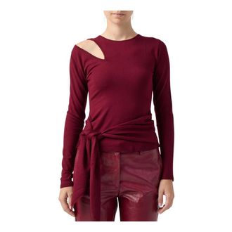 Federica Tosi Top in Maglia con Cut-Out e Cintura - - Tops - Donna - Rosso - M