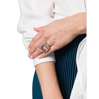 Ferragamo Silver Metal Scarf Ring - Silver