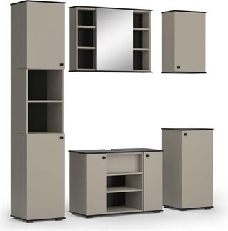 Vicco Conjunto De Muebles De Ba&ntilde;o Joli, Gris, 5 Partes