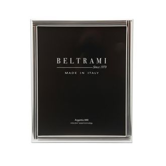 BELTRAMI Portafoto righe foto 20x25 cm Beltrami con argento Miro Silver