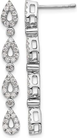 Diamond2Deal 14K White Gold 0.80 ct Lab Grown Diamond Teardrop Dangle Earrings VS Clarity, G-H Color