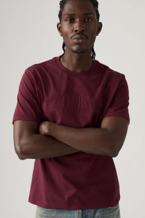 Levi's T-shirt classica con stampa - Uomo - L - Rosso / Serif Logo 1.1 Tawny Port