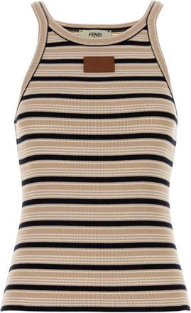 Fendi Multicolor Stripes Round Neck T-Shirt