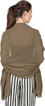 World of Shawls World of Scarfs Chiffon Scarves Shawls Wraps for Wedding Party Special Occasions Big Size 90 x 190 Cms (Coffee)