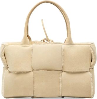 Bottega Veneta Borsa tote Arco piccola Maxi Intrecciato in shearling 2012-2025 - Marrone