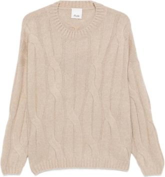 Allude Trui met kabelsteek en ronde hals - Dames - Cashmere truien - Bruin - S - Kasjmier - Truien & Vesten