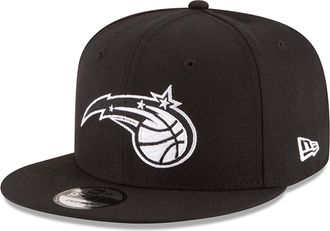 New Era NBA 9FIFTY Black White Adjustable Snapback Hat Cap One Size Fits All, Orlando Magic - Black, One size