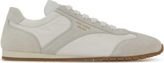 Prada White Lace Up Sneakers