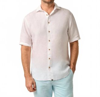 Johnnie-O Gianni Short Sleeve Button Up Shirt In White
