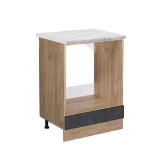 Vicco Armario Para Horno Empotrado R-line, Hormig&oacute;n Negro, 60 Cm Et M&aacute;rmol