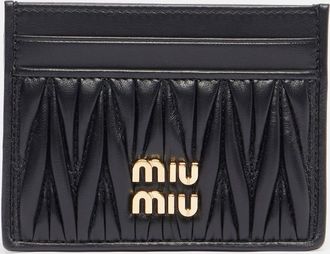 Miu Miu Logo matelasse leather card holder