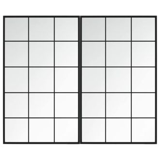 Berkfield Home Wall Mirrors 2 pcs Black 100x60 cm Metal