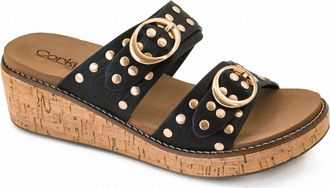 Corkys Footwear Womens Told You So Wedge Sandals In Black