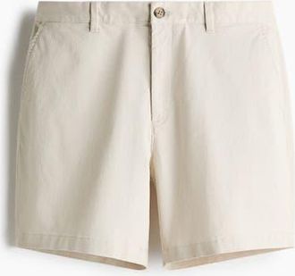 H&M Regular Fit Cotton Chino Shorts in Light Beige at Nordstrom, Size 40
