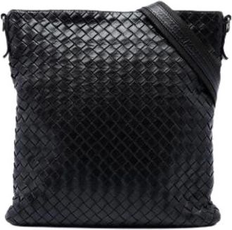 Bottega Veneta Pre-owned Geweven Crossbody Tas - Dames - Vintage Schoudertas - Zwart - ONE Size - Leer - Vintage