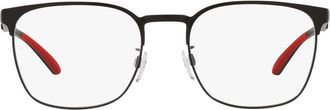 Emporio Armani 55mm Pillow Optical Glasses in Matte Black /Demo Lens at Nordstrom