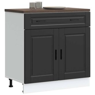 Berkfield Home Kitchen Base Cabinet&not;Porto Black Engineered Wood