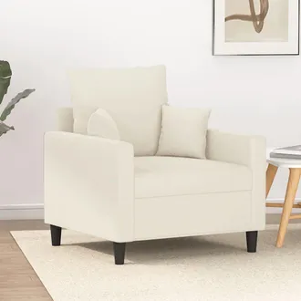 vidaXL Sill&oacute;n De Terciopelo Color Crema 60 Cm Vidaxl