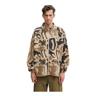 by Parra Just Like Heaven Fleece Jacket - Heren - Sweatshirts & Hoodies - Beige - Maat: XL Fleece