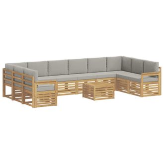 vidaXL Conjunto De Sof&aacute;s De Exterior 8 Pcs Blanco Y Gris Claro Vidaxl