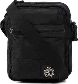 Stone Island Crossbody Bag - Heren - Schoudertassen - Zwart - ONE Size - Nylon - Tassen