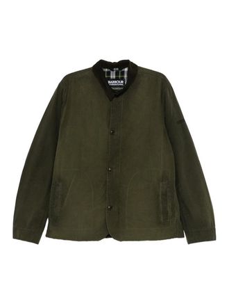 Barbour Troon Washed Jacket In Dark Green Cotton
