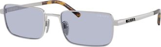 Prada PR D54S Zonnebril - unisex - Zonnebrillen - Grijs - 55 MM - Satijn - Accessoires