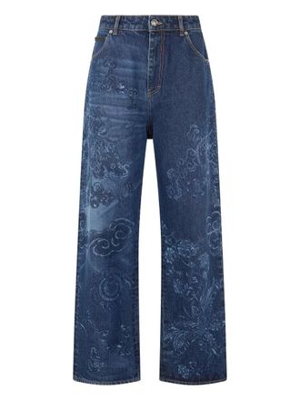 Roberto Cavalli dragon-motif jeans - men - Cotton - 30 - Blue