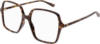 Gucci Oversized Vierkant Montuur - Dames - Brillen - Bruin - 53 MM - Accessoires