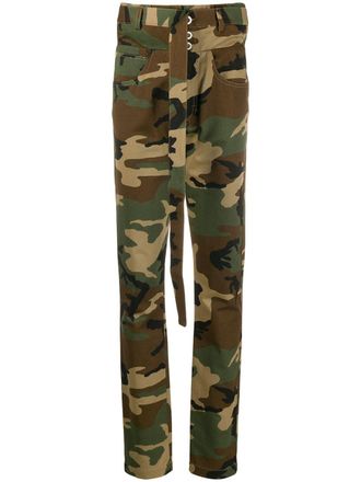 Unravel Pantaloni con stampa camouflage - Verde
