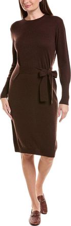 Fort&eacute; Cashmere Waist Tie Crewneck Wool & Cashmere-Blend Sweaterdress