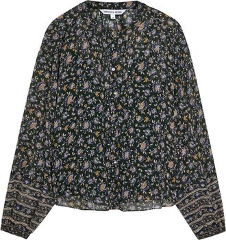 Veronica Beard Lollie Floral-print Silk Blouse - Dark Green - S (UK8-10 / S)