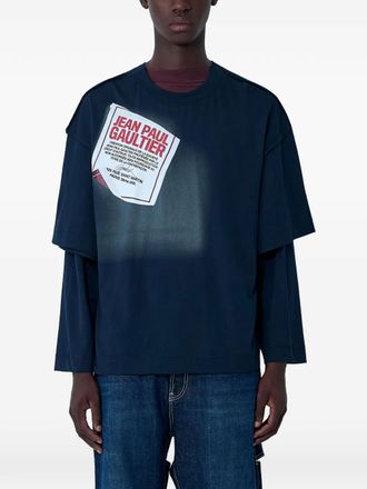 Jean Paul Gaultier T-shirt con design a strati - Blu