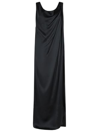 Maison Margiela Black Silk Blend Maxi Dress